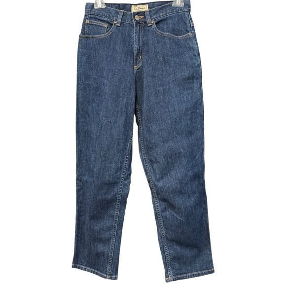 L.L. Bean Denim - L.L.Bean Women’s 6 Petite Relaxed Fit Blue Denim Stretch Jeans